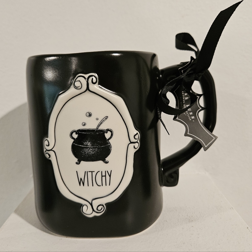 Rae Dunn Halloween WITCHY Mug With Cauldron Design